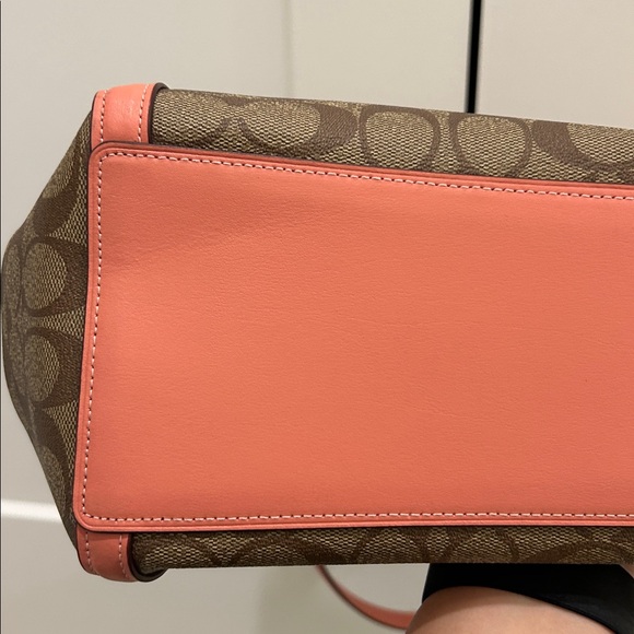 Coach (NWOT) Kristy Shoulder Bag in Signature Canvas with Light Coral Trim - Picture 10 of 14